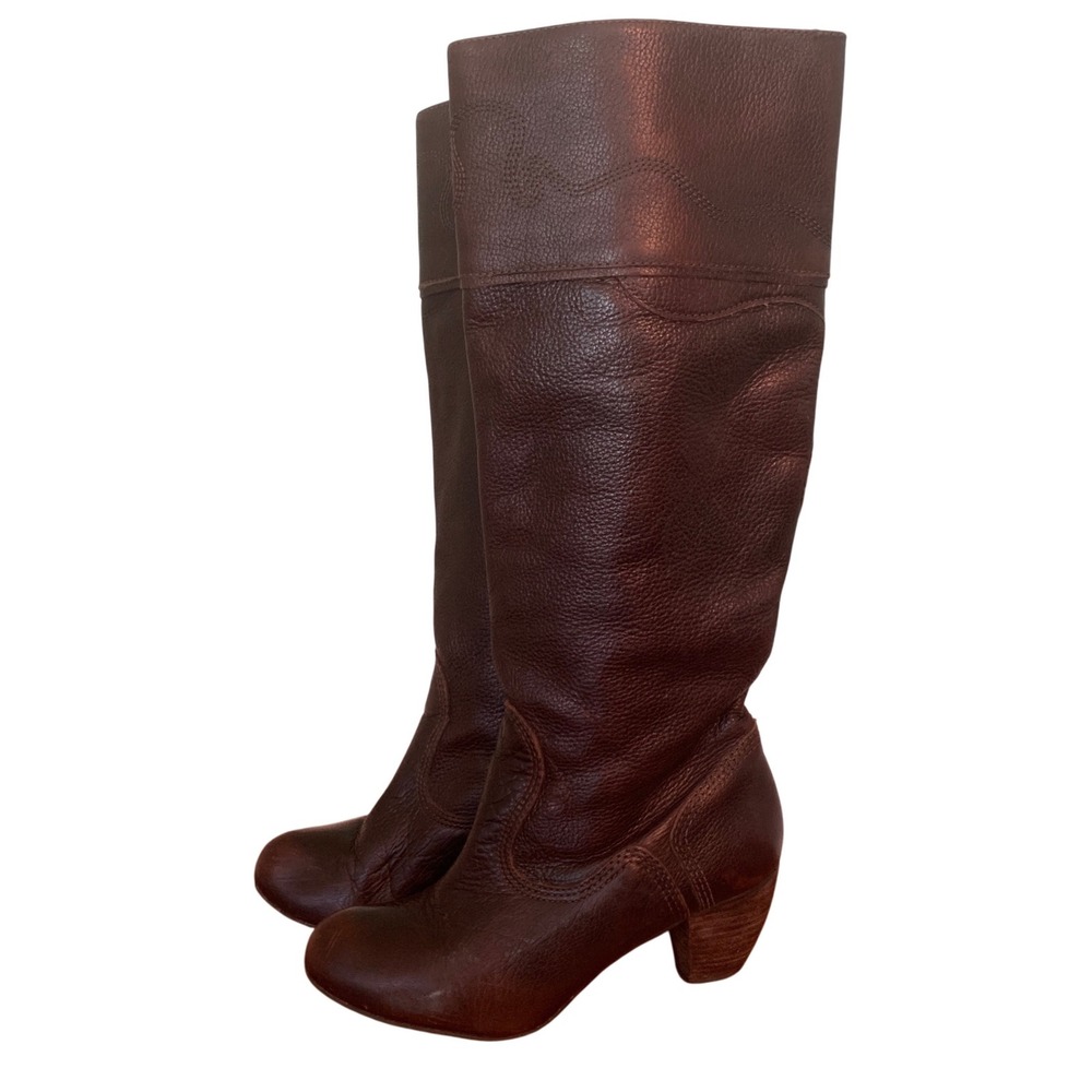 Matisse Prairie Brown Pebbled Leather Knee High Boots Women's Size 7M